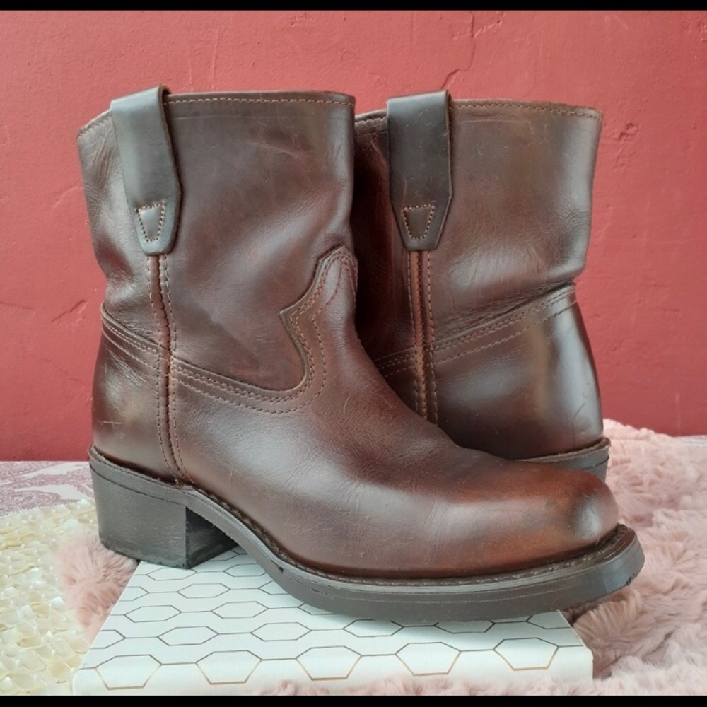 Durango Engineer Moto Biker Leather Work Boots